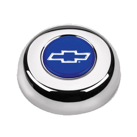 Chrome Horn Button Chevy Bowtie Blue/Silver - VELA AUTO 