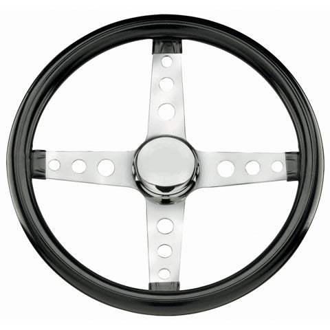 Classic Steering Wheel Black Vinyl - VELA AUTO 
