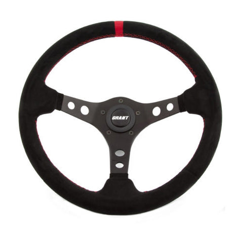 Suede Racing Steering Wheel w/Center Marker - VELA AUTO 