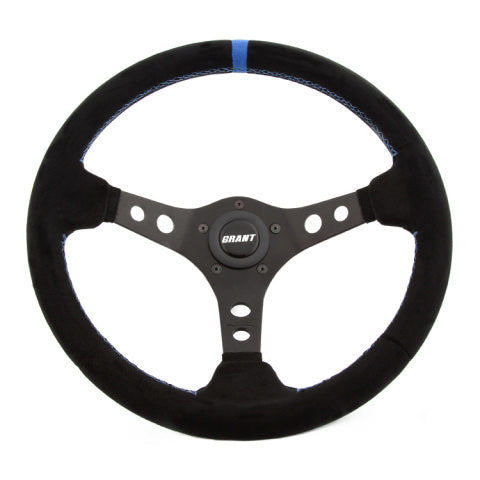 Suede Racing Steering Wheel w/Center Marker - VELA AUTO 