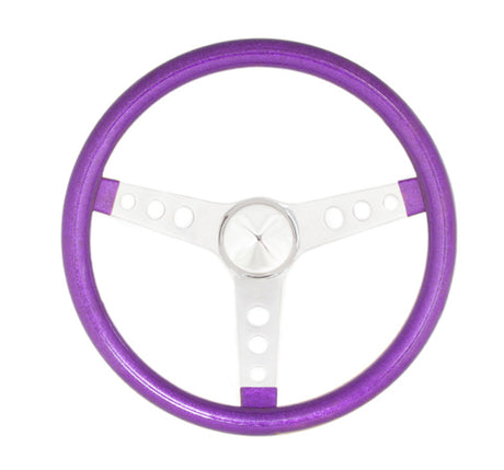 Steering Wheel Mtl Flake Purple/Spoke Chrm 13.5 - VELA AUTO 