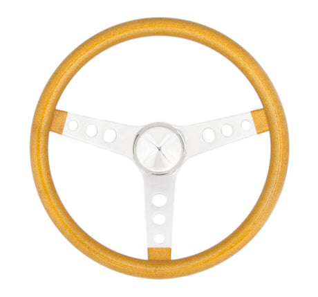 Steering Wheel Mtl Flake Gold/Spoke Chrm 13.5 - VELA AUTO 