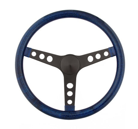 Steering Wheel Mtl Flake Blue/Spoke Blk 13.5 - VELA AUTO 