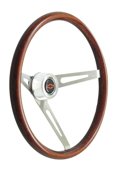 Steering Wheel GT Retro Wood Dark Finish - VELA AUTO 