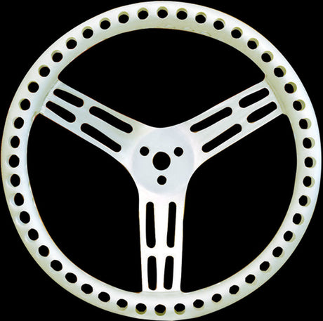 Steering Wheel 14in Dished Drilled Natural - VELA AUTO 