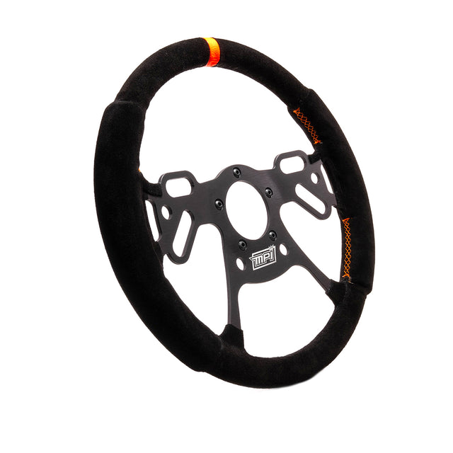 Drag Steering Wheel 13in Suede Pad Switch Holes - Vela Auto